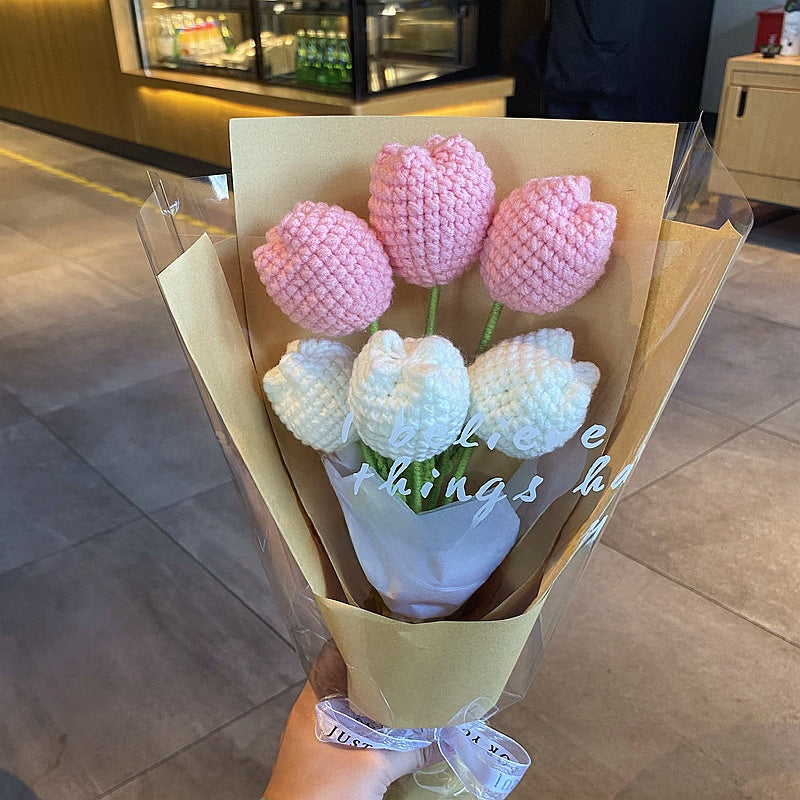 Wool Knitted Flowers