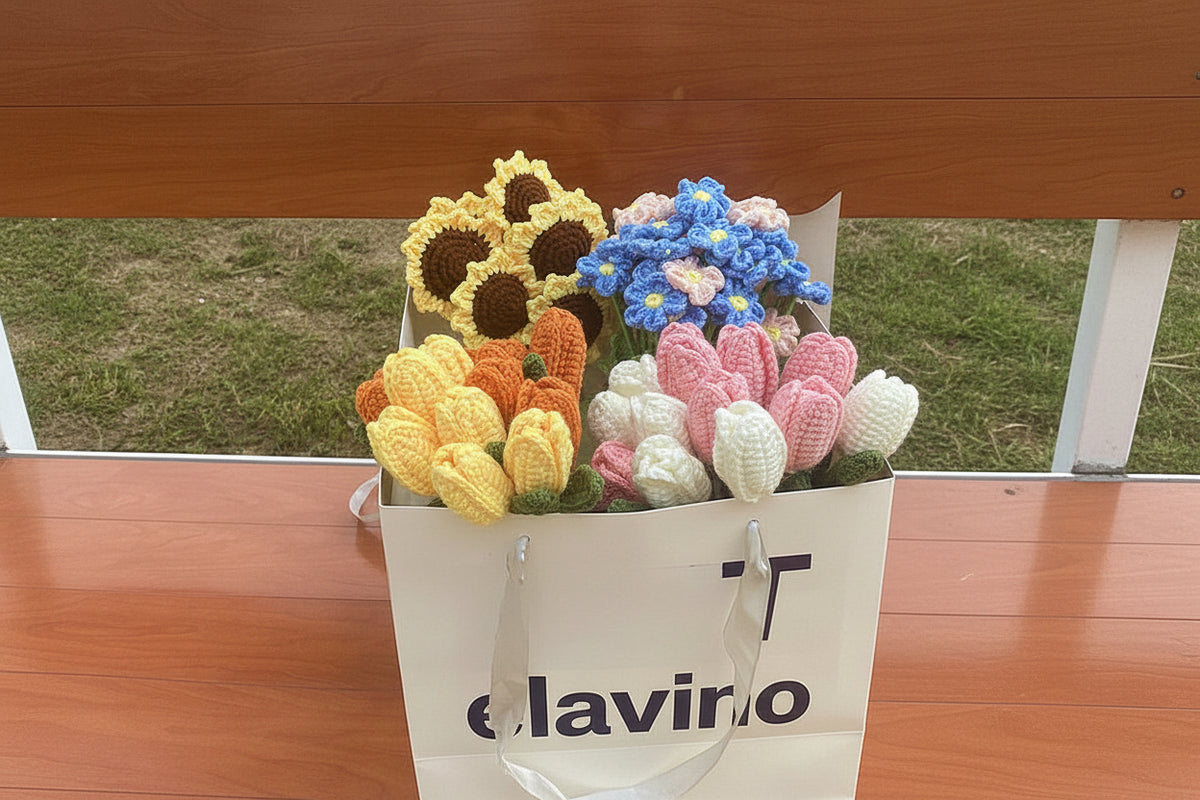 Wool Knitted Flowers