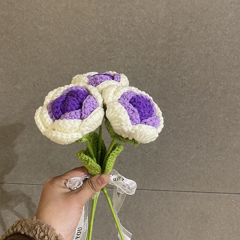 Wool Knitted Flowers