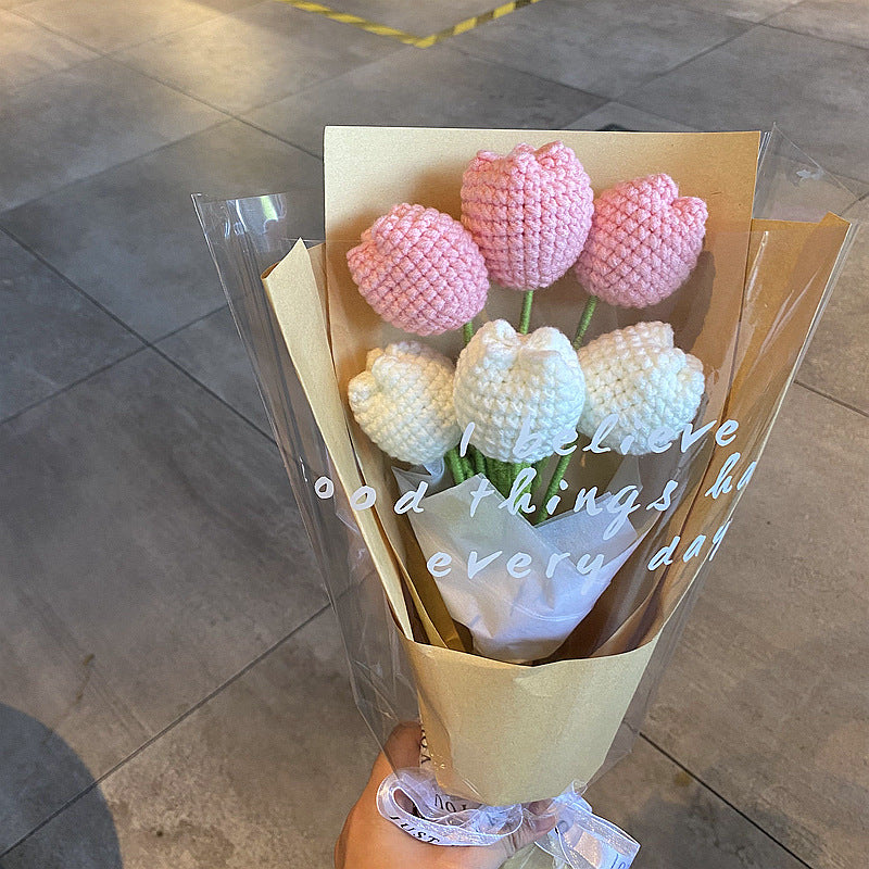 Wool Knitted Flowers