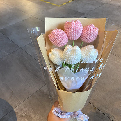 Wool Knitted Flowers