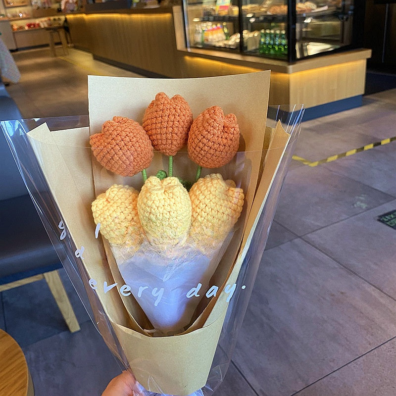 Wool Knitted Flowers