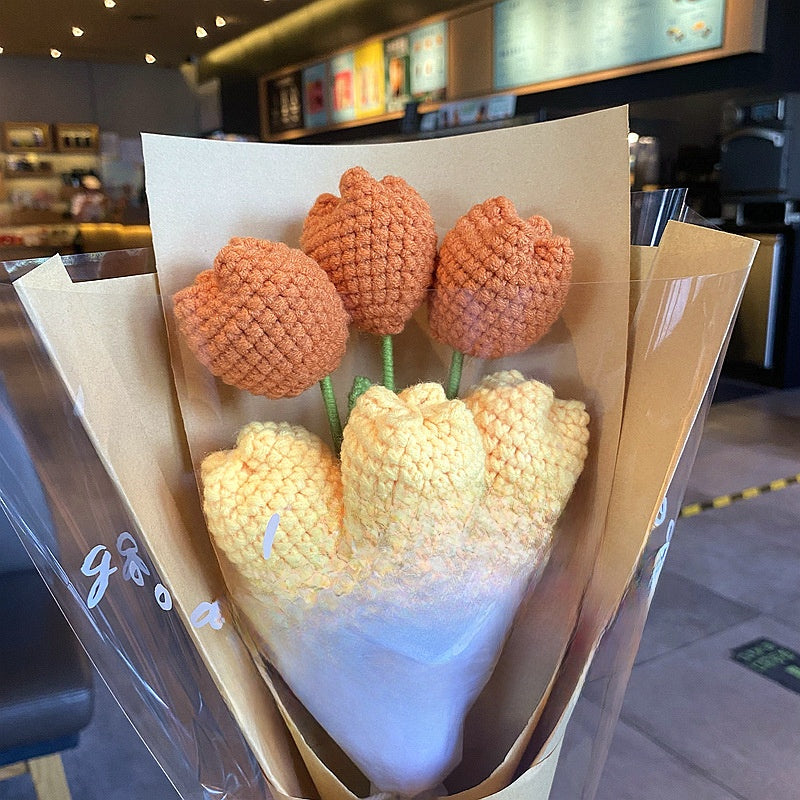 Wool Knitted Flowers